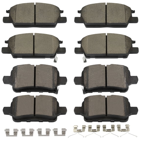 cciyu D1913 D1915 Front & Rear Ceramic Disc Brake Pads Set w/Hardware Fit For Buick For LaCrosse/For Regal Sportback/For Regal TourX,For Chevy For Equinox/For Malibu,For GMC For Terrain