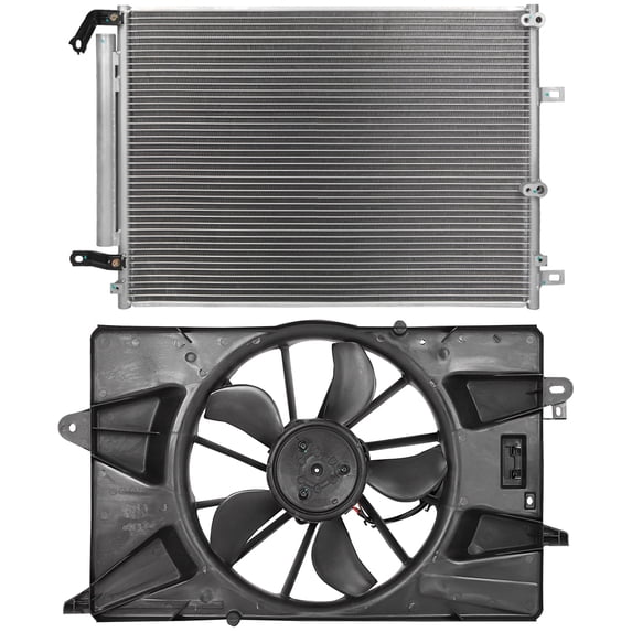 cciyu Engine Cooling Fan Assembly + A/C Condenser Replacement fit for 2014-2018 for Jeep for Cherokee