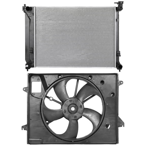 cciyu Engine Radiator Cooling Fan Assembly Radiator fit for 2015-2017 for Hyundai for Sonata
