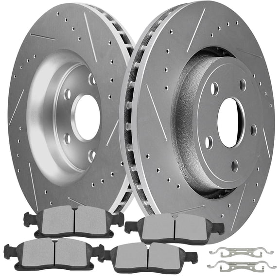 cciyu Front Brake Kits - 2 Brake Rotors & 4 Ceramic Pads Fit For Dodge For Durango 2012-2022 2023 ,For Jeep For Grand Cherokee 2012-2021,For Jeep For Grand Cherokee WK 2022
