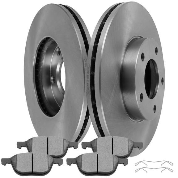 cciyu Front Brake Kits - 2 Brake Rotors & 4 Ceramic Pads Fit For Mazda For 3 2007-2013 2004-2006