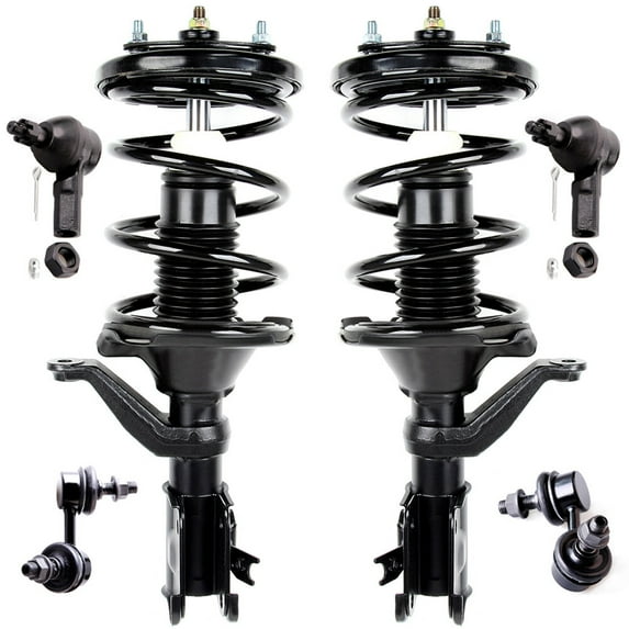 cciyu Front Complete Struts Assembly Stabilizer Bar Link Kit Tie Rod End Fits for 2001-2003 for Acura EL 2001-2005 for Honda Civic 171433 171434 ES3581 K90454 K90455 Quick Struts Assembly 6PCS
