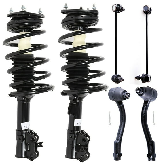 cciyu Front Complete Struts Assembly Stabilizer Bar Link Tie Rod End Fits for 2006-2011 for Hyundai Accent 172297 172298 ES800287 ES800288 K80858 K80859 Quick Struts Assembly 6PCS
