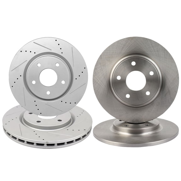 cciyu Front & Rear Brake Kits - 4 + Disc Brake Rotors Fit For Chrysler For Town & Country 2012-2016,For Dodge For Grand Caravan 2012-2020,For Dodge For Journey 2012-2020