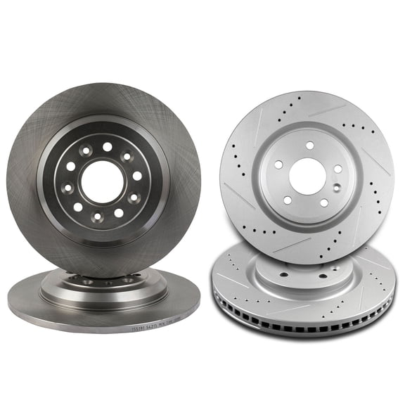 cciyu Front & Rear Brake Kits - 4 Disc Brake Rotors Fit For Ford For Explorer 2011-2019,For Ford For Flex 2009-2019,For Ford For Taurus 2010-2019,For Lincoln For MKS 2009-2012