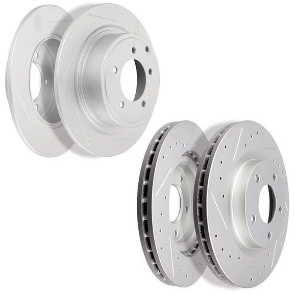 cciyu Front & Rear Brake Rotors For Chrysler 2007-2014,For Dodge 2008-2014,For Jeep 2009-2017,For Mitsubishi 2008-2016 2018