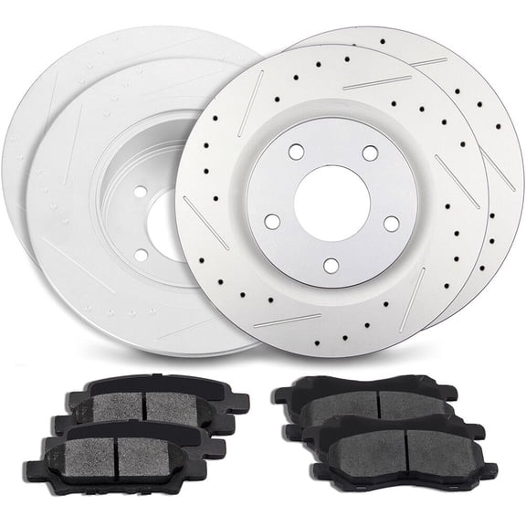 cciyu Front & Rear Brake Rotors with Pads For Chrysler 2008-2014,For Dodge Avenger 2008-2014,For Jeep 2009-2017,For Mitsubishi 2008-2016