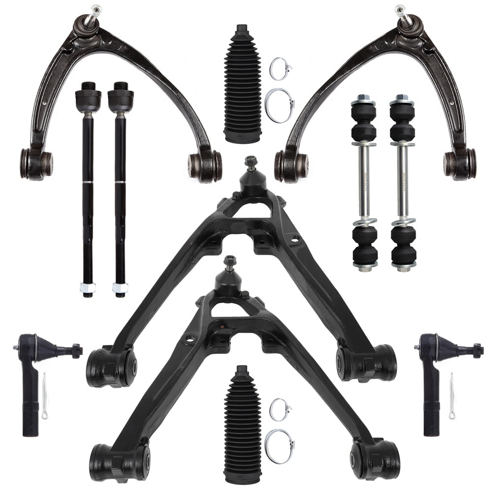 cciyu Front Upper Lower Control Arm w/Ball Joint Tie Rod End Boot Sway Bar Link For Cadillac Escalade For Chevy Avalanche Silverado 1500 Suburban 1500 Tahoe For GMC Sierra 1500 Yukon Suspension Kit