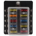 thumbnail image 1 of cciyu Fuse Box * 1Standard Blade Fuse * 20 ,2*5A+ 4*10A +6*15A+ 8*20A,Sticker Label * 71Screw * 4 10-WAY Blade ATO/ATC/ATS Fuse Box Use for RV Boat Motorhome Speedboat, 1 of 5
