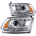 thumbnail image 1 of cciyu Headlight Assembly For Dodge 2009-2010 For Ram 2011-2018 Clear Lens Chrome Housing Amber Reflector Driver & Passenger Side Headlamps, 1 of 5