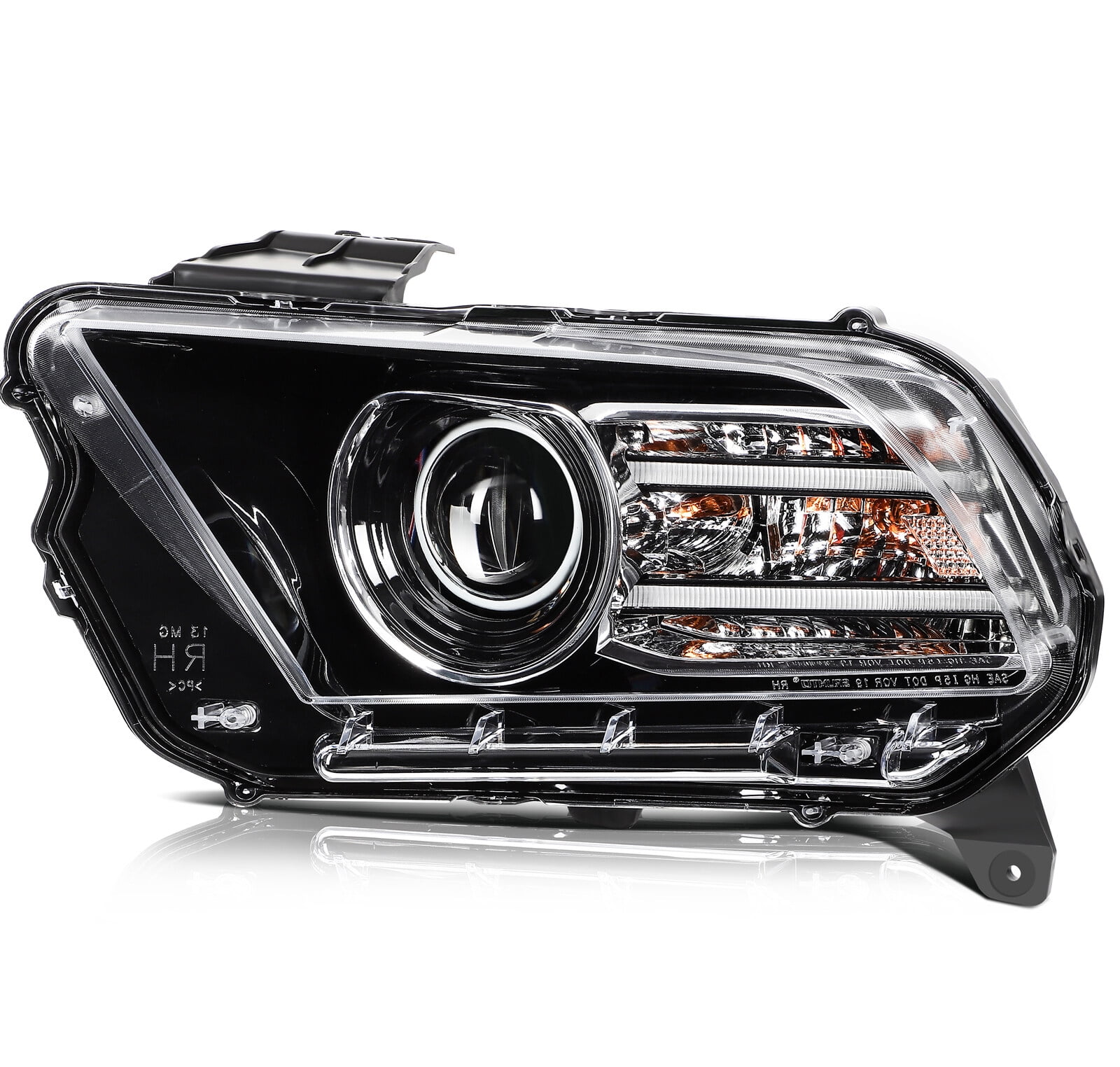 cciyu Headlight Assembly For Ford For Mustang 2013-2014 Black Housing ...