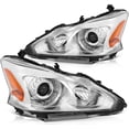 thumbnail image 1 of cciyu Headlight Assembly For Nissan For Altima 2013-2015 Chrome Housing Clear Len Amber Reflector Driver & Passenger Side Headlamps, 1 of 5