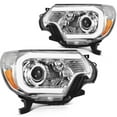 thumbnail image 1 of cciyu Headlight Assembly For Toyota For Tacoma 2012-2015 Chrome Housing Clear Len Amber Reflector Driver & Passenger Side Headlamps, 1 of 5