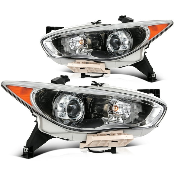 cciyu Headlight Assembly Replacement for 2013-2015 for INFINITI JX35/QX60 Chrome Housing Clear Lens Driver and Passenger Side Headlamp 260103JA0A IN2503156