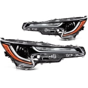 cciyu Headlight Assembly Replacement for 2020-2022 For Toyota COROLLA LE Black Housing Amber Reflector Driver and Passenger Side Headlamp 81110-02S30 81150-02S30