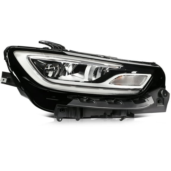 cciyu Headlight Assembly Replacement for 2021-2023 for Chrysler For Pacifica Titanium Clear Chrome Housing Passenger Side Headlamp 68428558AC