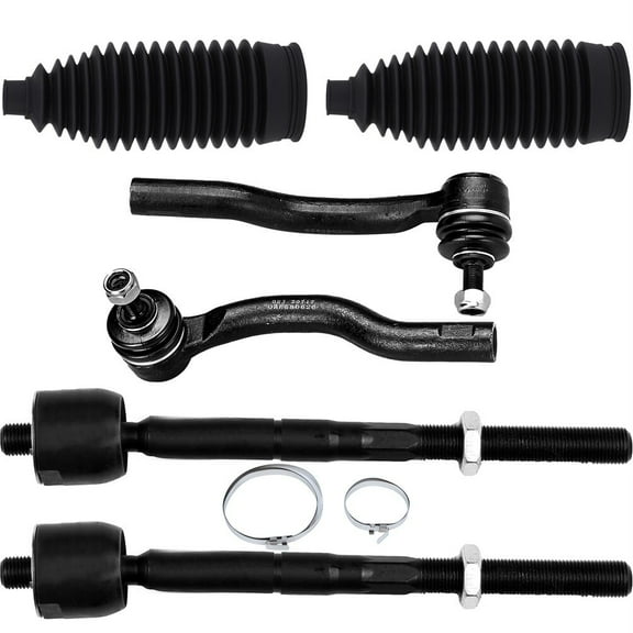 cciyu Inner Tie Rod End Outer Tie Rod End Steering Rack Boot Compatible fit 2004-2010 For Toyota For Sienna 6pcs Suspension Kit
