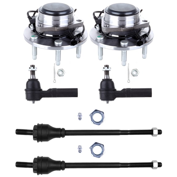 cciyu Inner Tie Rod End Outer Tie Rod End Wheel Hub Bearing Compatible fit 2003-2005 For Chevy Express 2500 2003-2005 For GMC Savana 2500 6pcs Suspension Kit