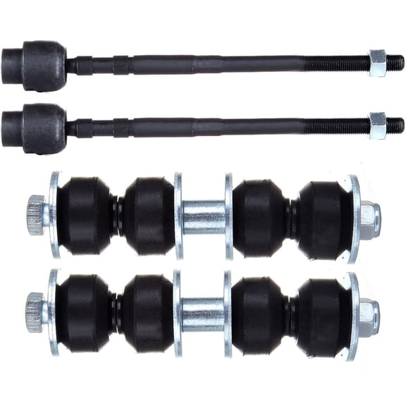 cciyu Inner Tie Rod End Sway Bar Link - 4pcs Front Suspension Kit Compatible fit 1995-2005 For Chevy Cavalier For Pontiac Sunfire