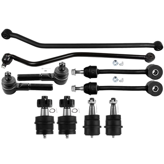 cciyu Inner Tie Rod End Track Bar Sway Bar Link Upper Lower Ball Joints - 10pcs Suspension Kit Compatible fit 1997-2006 For Jeep Wrangler