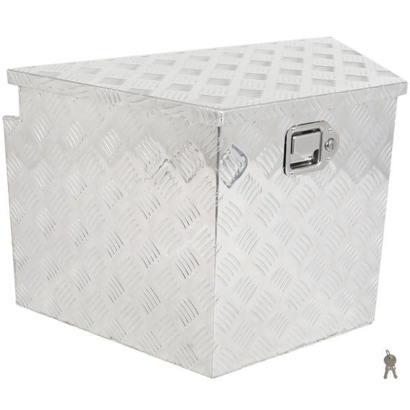 cciyu Key Truck Bed Storage Box Fits For Pick Up Truck Bed RV Trailer Tool Box Rear Aluminum 29 x 17 x 18