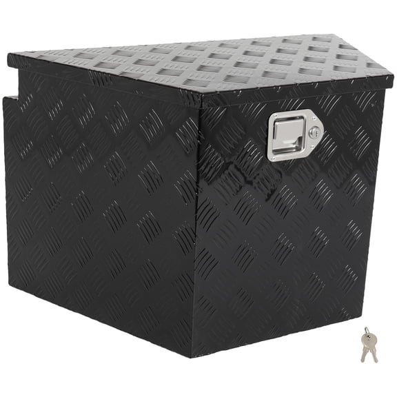 cciyu Key Truck Bed Storage Box Fits For Pick Up Truck Bed RV Trailer Tool Box Rear Tool Box Aluminum 29″ x 17″ x 18″