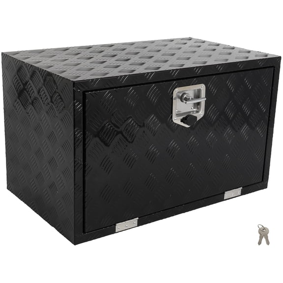 cciyu Key Truck Bed Storage Box Fits For Pick Up Truck Bed RV Trailer Tool Box Rear Tool Box Aluminum 30 x 18 x 18
