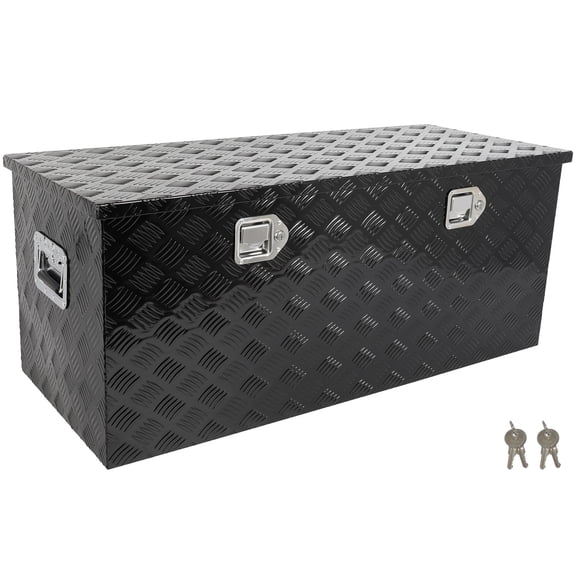 cciyu Key Truck Bed Storage Box Fits For Pick Up Truck Bed RV Trailer Tool Box Rear Tool Box Aluminum 44 x 18 x 18