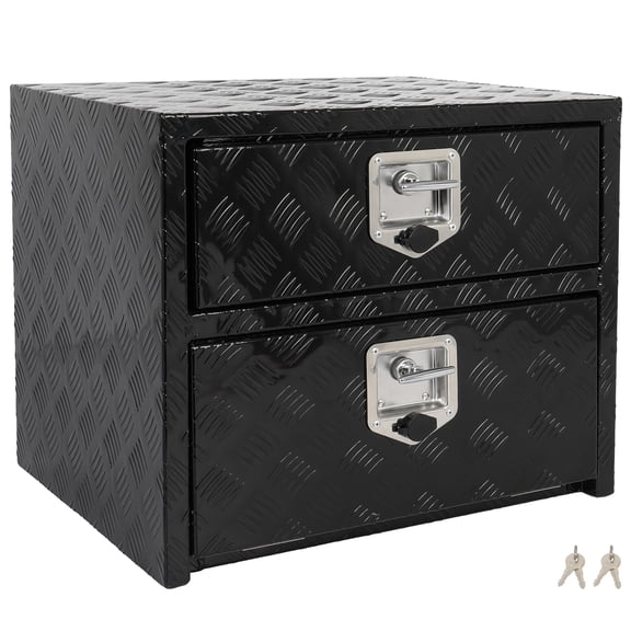 cciyu Key Truck Bed Storage Box Fits For Universal 24" x 18" x 20" Rear Tool Box Aluminum