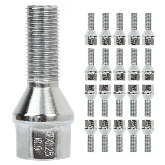 cciyu LUG BOLT 12x1.25 20set Silver Wheel Lug Shank 28 mm fits for Jeep Compass for Jeep Renegade for Fiat for Jeep for Cherokee