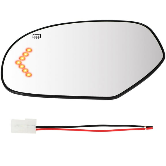 cciyu Left Side View Mirror Replacement Glass Fits For 2007-2014 For Chevy Silverado Suburban Tahoe Avalanche For GMC Sierra Yukon Cadillac Escalade Heat Turn Signal Indicator GM1324138