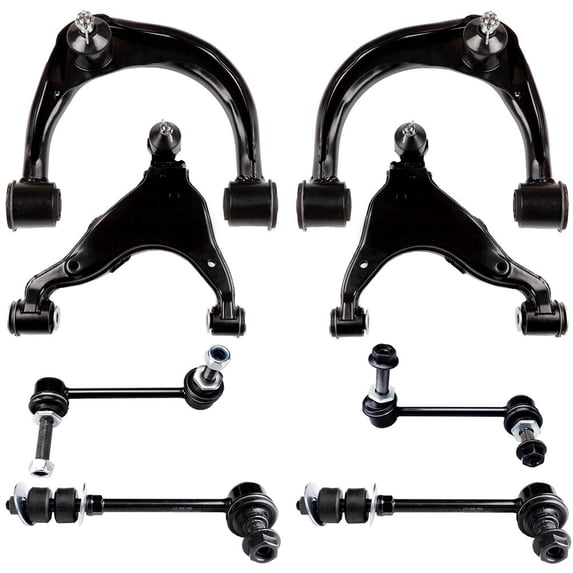 cciyu Lower Control Arm And Ball Joint Upper Control Arm And Ball Joint Sway Bar End Link Compatible fit 2003-2009 For Lexus GX470 2003-2009 For Toyota For 4Runner 8pcs Suspension Kit