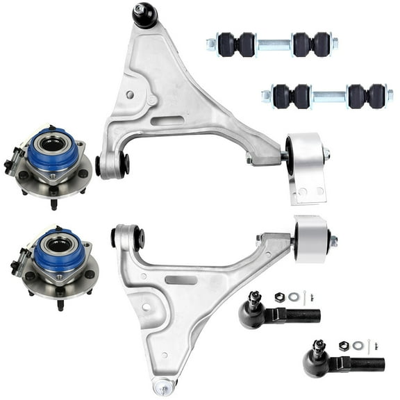 cciyu Lower Control Arm And Ball Joint Outer Tie Rod End Sway Bar End Link Wheel Hub Bearing Compatible fit 2006-2011 For Buick Lucerne 2006-2011 For Cadillac DTS 8pcs Suspension Kit
