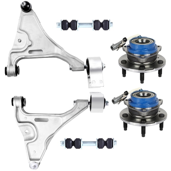 cciyu Lower Control Arm And Ball Joint Sway Bar End Link Wheel Hub Bearing Compatible fit 2006-2011 For Buick Lucerne 2006-2011 For Cadillac DTS 6pcs Suspension Kit