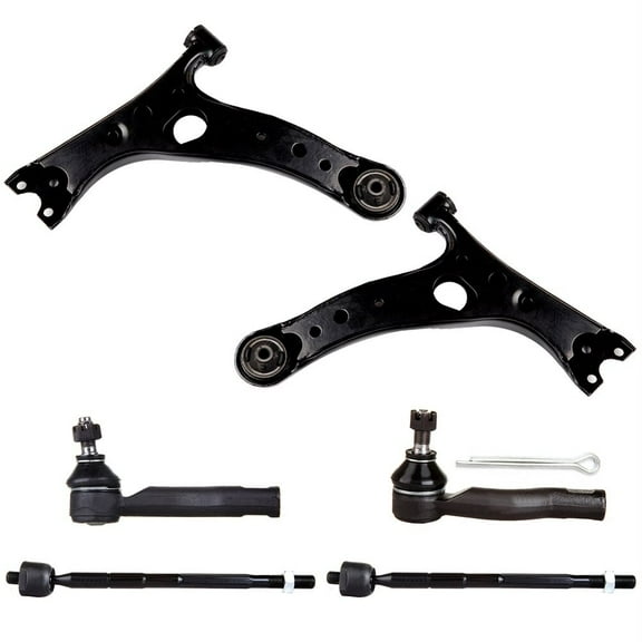 cciyu Lower Control Arm Inner & Outer Tie Rod End Compatible fit for 2001-2003 for Toyota RAV4 6pcs Suspension Kit