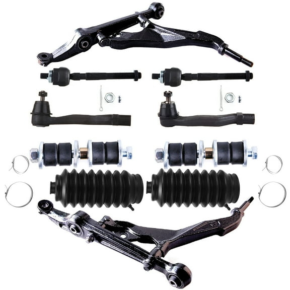 cciyu Lower Control Arm Inner Outer Tie Rod End Sway Bar End Link Steering Boot Compatible 1994-2001 For Acura Integra 1992-1995 For Honda Civic 1993-1997 For Honda Civic del Sol 10pcs Suspension Kit
