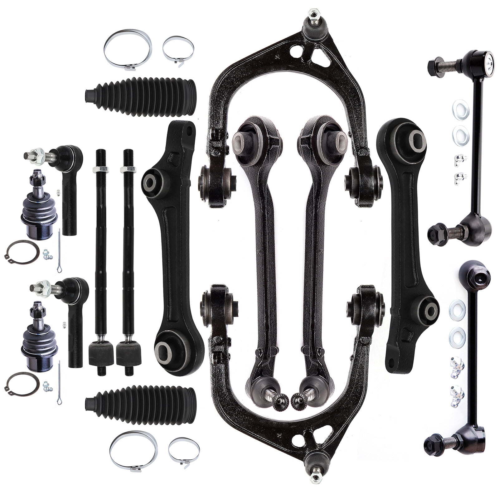 Detroit Axle - Front End Kit for 2011-2019 Chrysler 300 Dodge Charge 2011-2018 Challenger, 2 Lower Rearward Control Arms 2 Outer Tie Rods 2 Sway Bars 2012 2013 2014 2015 2016 2017 Replacement