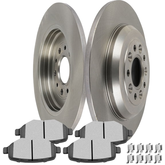 cciyu Rear Brake Kits - 2 Brake Rotors & 4 Ceramic Pads Fit For Ford For Edge 2011-2014,For Ford For Explorer 2011-2019,For Ford For Flex 2009-2019,For Ford For Taurus 2010-2019