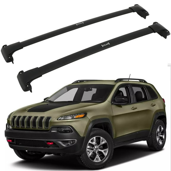 cciyu Roof Rack Cross Bars For Jeep Cherokee 2015-2020 Fits Side Rails Models ONLY Car Top Luggage Carrier Rails