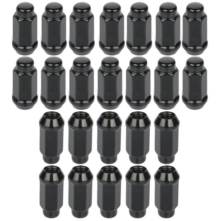 Colorado Black Acorn Lug Nuts for Aftermarket Wheels; M14x1.5; Set