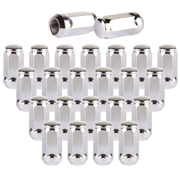cciyu Set of 24 Silver Spline Wheel Lug Nuts for Buick for Cadillac for Chevy for Ford for GMC for Lincoln for Saturn 1988-2019 14x1.5 Close End 1.72" Long 3/4" Hex Size