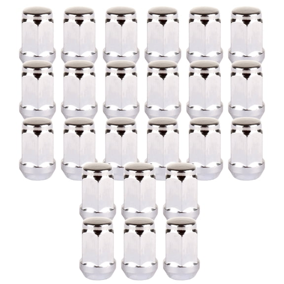 cciyu Set of 24 Silver Spline Wheel lug Nuts for Chevy for GMC 1961-1987 7/16-20 Close End 1.38" Long 3/4" Hex Size