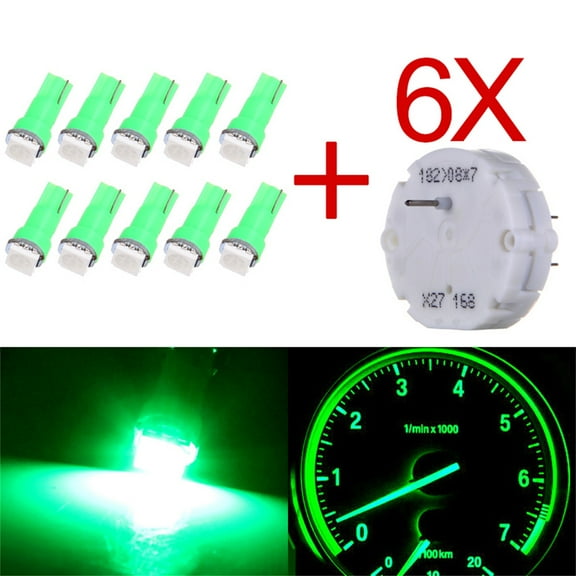 cciyu Stepper Motors Speedometer Cluster Repair Kit 10 x T5 1-5050-SMD Green 74 73 2721 Instrument Lights X27.168 White 168 Stepper Motor
