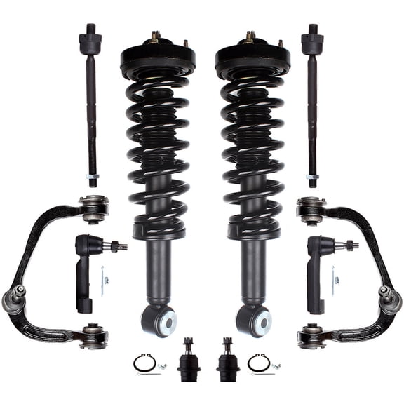 cciyu Struts Suspension Kit for 2009-2013 for Ford for F-150 with Front Complete Struts Assembly Control Arm and Ball Joint Assembly Ball Joint Tie Rod End 171140 ES800514 ES800515 EV800457 K500008