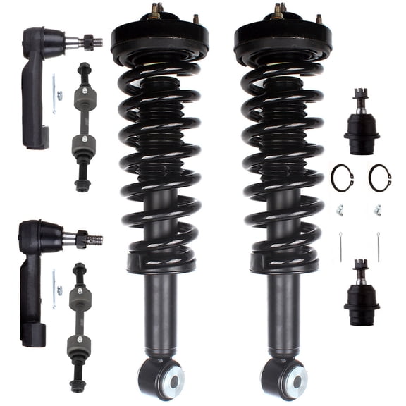 cciyu Struts Suspension Kit for 2009-2013 for Ford for F-150 with Front Complete Struts Assembly Ball Joint Stabilizer Bar Link Kit Tie Rod End 171140 ES800514 ES800515 K500008 K750074