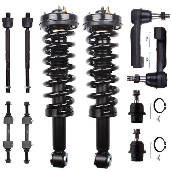 cciyu Struts Suspension Kit for 2009-2013 for Ford for F-150 with Front Complete Struts Assembly Ball Joint Stabilizer Bar Link Kit Tie Rod End 171140 ES800514 ES800515 EV800457 K500008 K750074