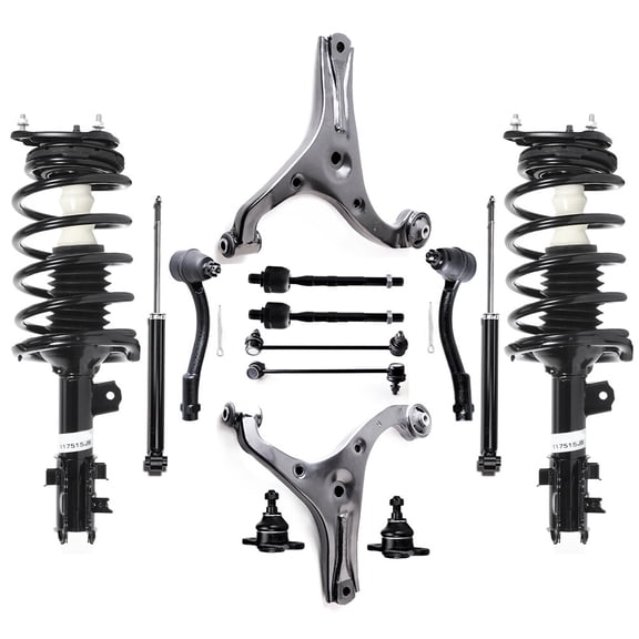 cciyu Struts Suspension Kit for Hyundai Accent 2006-2011 , Includes Complete Struts Assembly Ball Joint Control Arm and Ball Joint Assembly shock absorber Stabilizer Bar Link Kit Tie Rod End