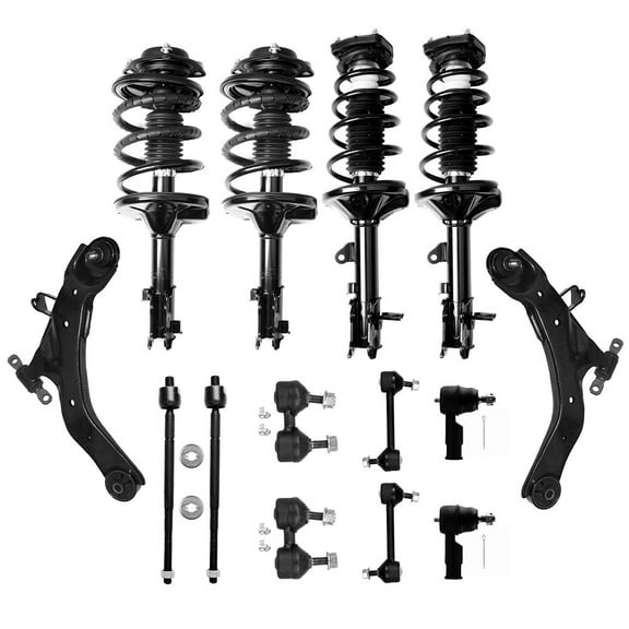 cciyu Struts Suspension Kit for Hyundai Elantra 2001-2006 , Includes Complete Struts Assembly Control Arm and Ball Joint Assembly Stabilizer Bar Link Kit Tie Rod End