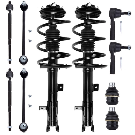 cciyu Struts Suspension Kit for Dodge Caliber 2009-2012 , Includes Complete Struts Assembly Ball Joint Stabilizer Bar Link Kit Tie Rod End