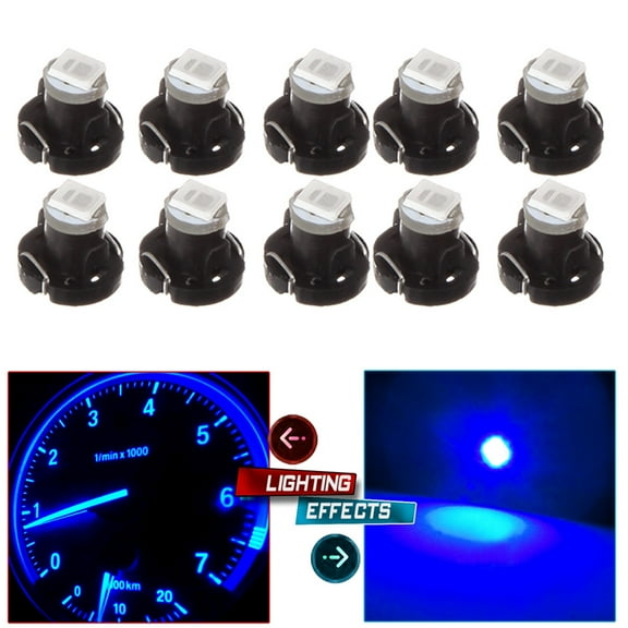 cciyu T3 1-2835-SMD Blue Instrument Cluster Dash Panel Lights Super Bright:Bulbs Neo Wedge Lights 10PCS